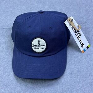 Smartwool Logo Ball Cap Blue Wool Lined Canvas Patch Adjustable‎ Gorpcore Hat